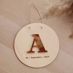 Personalised ενθύμιο με αρχικό ονόματος & ημερομηνία γέννησης